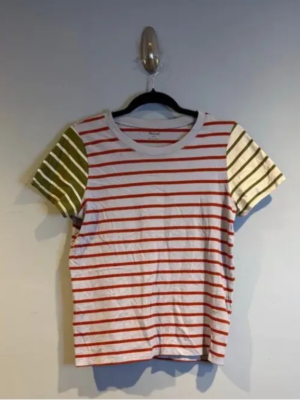 Madewell 100% Cotton Striped Crewneck Tee
